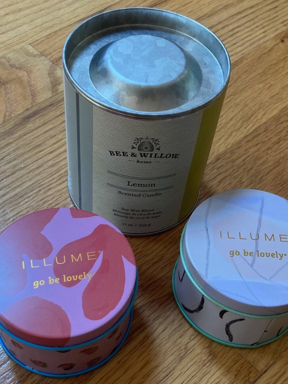 Bundle of 3 Candles in Tins